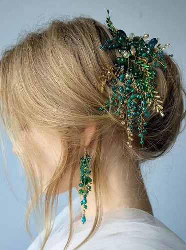 Bohe green hair - green, vine