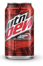 Mountain Dew Code Red 355ml Soda 12 Cans 