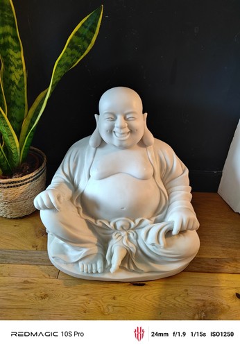 White enigma laughing buddha - laughing,