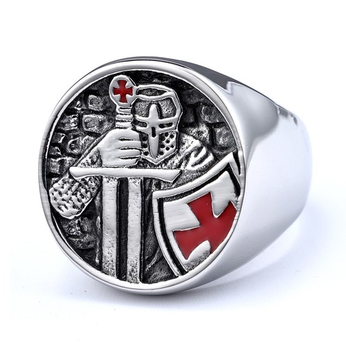 Templar cross ring - ring, titanium