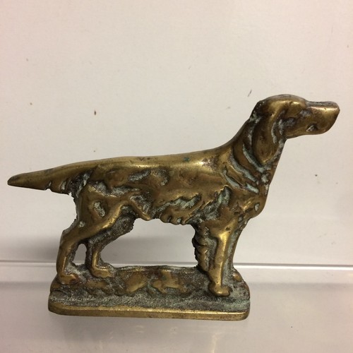 Vintage brass dog ornament red - vintage,