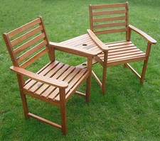 Garden Bench Corner Companion Set FSC ® Certified Hardwood Ascot Love Seat Wood