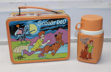 RARE 1973 Scooby-Doo Orange Trim & Thermos Metal Lunchbox King-Seeley Thermos Co