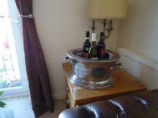 Champagne Ice Bath With Double Skin Vintage Silver Finish -Wine Cooler Bucket