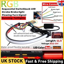 Flexible Motorcycle Turn Signal LED Rear Light Strip Tail Brake Stop Lamp Bar UK