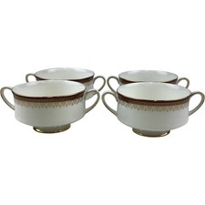 Royal Albert Paragon Holyrood Bone China Twin Handled Soup Bowls Set of 4 1980s