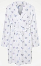 Disney Lilo & Stitch Waffle White Dressing Gown Bath Robe Size Medium UK 12-14