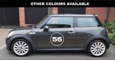 Pair of Racing Number Side Car Stripes Vinyl Graphics Sticker Mini Caterham etc