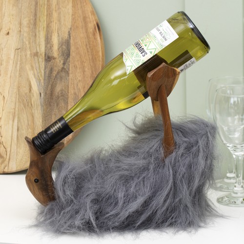 Grey fluffy drunken duck - drunken,