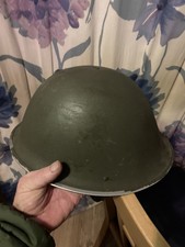 British Helmet, Turtle Helmet from WW2 era with lining and chin strap.