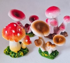 Set of 4 Mushrooms Toadstools Indoor Outdoor Pottery Ornaments Mushrooms Crafts♡