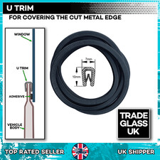 Universal Bunk Window U Trim, Knock On Rubber TRIM for Window Fitting 4mLong