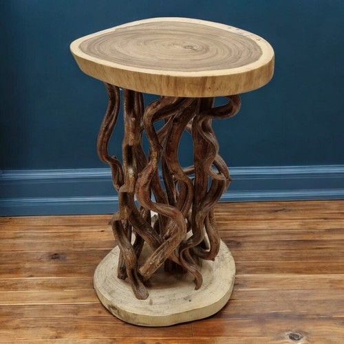 Wooden side table flower - side, stand