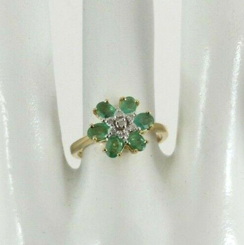9ct gold emerald - emerald, &