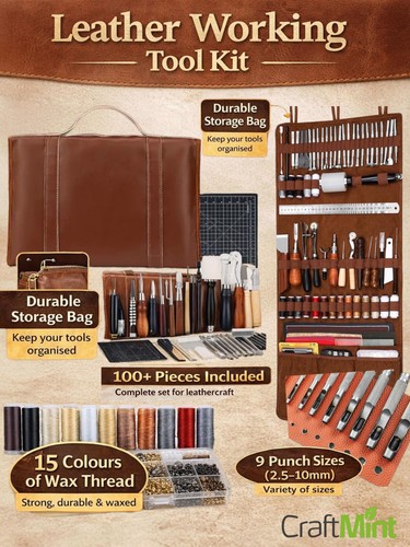 Leather working tool kit 100 - kit:, 100+