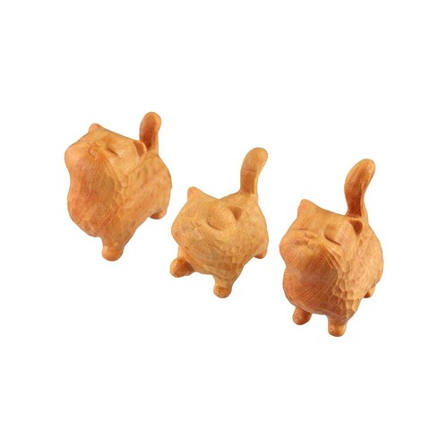 Hand carved wooden cat - hand-carved,