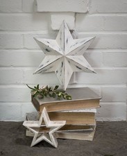 Wall Star Decor 5 Point Distressed white Metal hanging star Barn Star