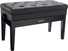 Roland Duet Black Polyester Adjustable Piano Stool Button Top & Storage RPB500