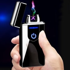 New Electric Plasma Rechargeable Flameless Arc Lighter USB Double Touch Sensor