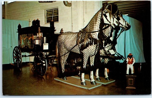 Postcard horse drawn hearse - postcard,