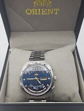 VINTAGE Orient 21 Jewels BLUE Perpetual Multi Year Calendar Automatic Wristwatch
