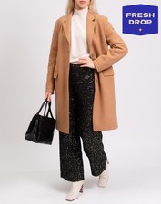 RRP€650 ELEVENTY Wool Coat IT46 US10 UK14 XL Brown Belted Made in Italy