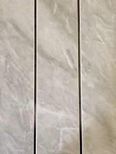11 Grey Marble Chrome Strip Wall Panels Bathroom PVC Cladding Plastic Ceiling