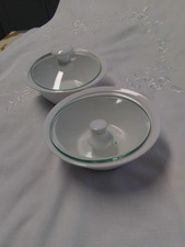 2 Maxwell & Williams WHITE BASICS Rice Bowl With Glass Lid 14cm