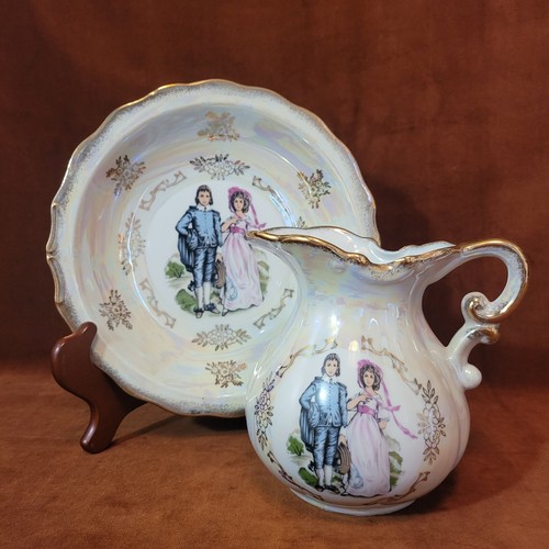 Vintage iridescent lustre blue - vintage,