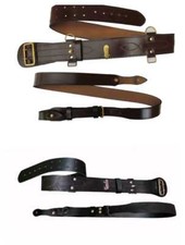 Sam Browne Belt British Military  Genuine Leather with Crossover shoulder Strap