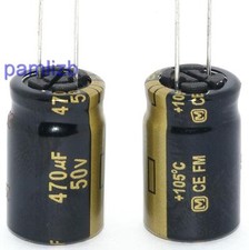 470uF  50v capacitor  Panasonic FM fits Audio Amplifier Hi-Fi  DAC Computer  x 2