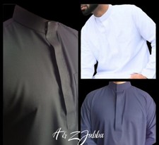 Mens Men Jubba Thobe Collared Muslim Arab Mosque Madrassa Hajj Umrah POPULAR UK