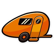 Teardrop Camper Trailer - Vinyl Decal Sticker - Car Window Laptop - ebn8013