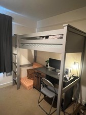 High Sleeper Single Bed Grey