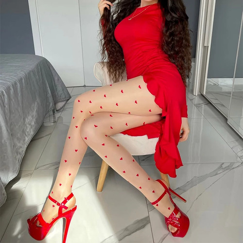 Sexy heart polka dot pantyhose - sexy,