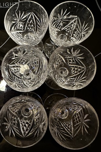 Six hand cut lead crystal - six,