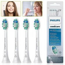 New 4 Pack Philips Sonicare C2 Optimal Plaque Defence WHITE Toothbrush Heads NEW