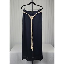 MONSE Rope-Trimmed Satin Wide Leg Pants with REPLACEMENT ROPE Women's Size 2