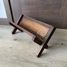 Hand Carved Dark Wooden Book