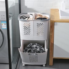 2 Tier Laundry Basket Trolley