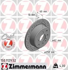 2x Brake disc solid 150.1129.52 ZIMMERMANN for BMW 3 3 Touring 3 Convertible