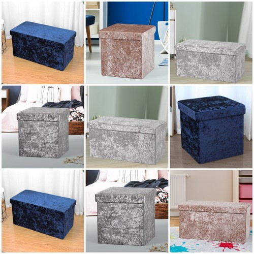 Crushed velvet ottoman bench - crushed,