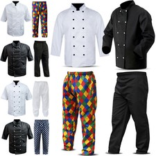 Chef Trousers & Chef Jackets Clothing Uniform Hotels Bar Cafe Jacket Pant S-XXXL
