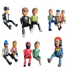 Wooden Shelf Sitter Dangling Carved Ornament Trump Fender Oasis Squid Games Del