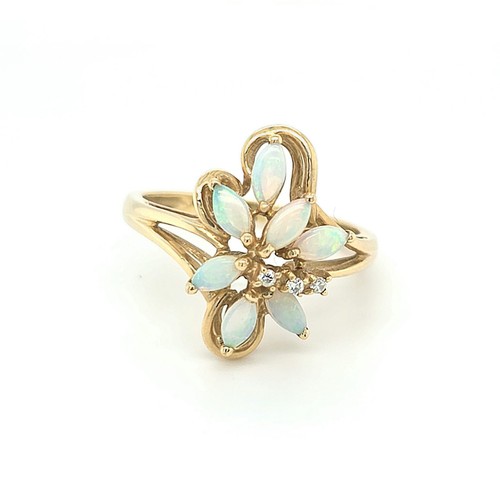9ct yellow gold organic opal - yellow, &
