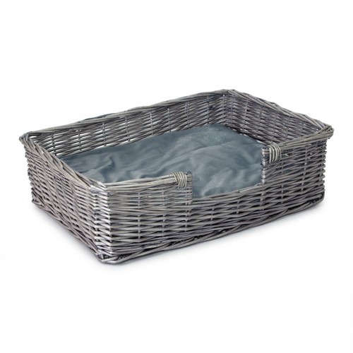 Grey natural wicker - grey, bed