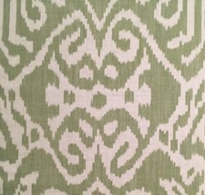 3.4 meters x ANDREW MARTIN "Otter" Linen fabric Ikat Leaf green
