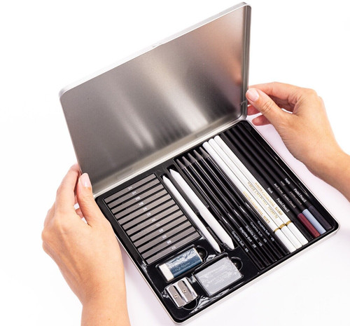 Artist drawing set tin - artist,