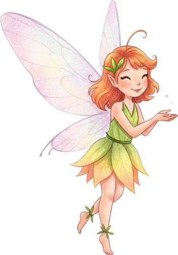 Watercolour happy fairy wall - watercolour,
