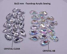 Pear  / Teardrop / Droplet CRYSTAL  Flatback Rhinestones Sew On Strass 8 *13 MM
